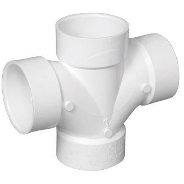 Charlotte Pipe And Foundry Charlotte Pipe Schedule 40 2 in. Hub X 2 in. D Hub PVC Sanitary Tee 1 pk PVC004280800 - main